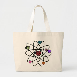 Grand Tote Bag Coeurs Empreintes de léopard de Valentine atomique