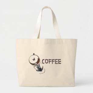 Grand Tote Bag Coffee MagicEnjoy, 'première chose le matin', '