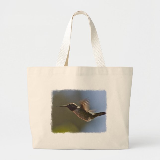 Grand Tote Bag Colibri en vol (Devant)