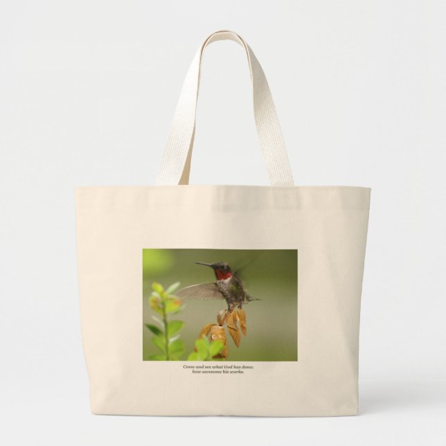 Grand Tote Bag Colibri impressionnant (Devant)