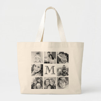 Grand Tote Bag Collage photo monographique personnalisé