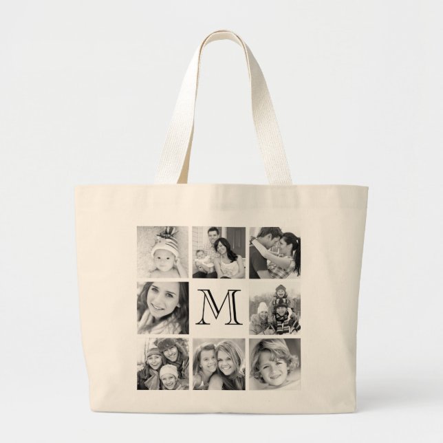 Grand Tote Bag Collage photo monographique personnalisé (Devant)