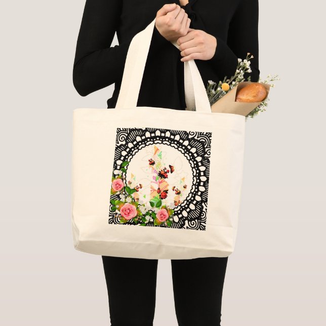 Grand Tote Bag Collage vintage (Devant (produit))
