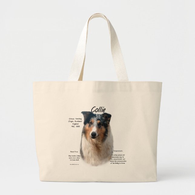 Grand Tote Bag Collie (merle lisse) (Devant)