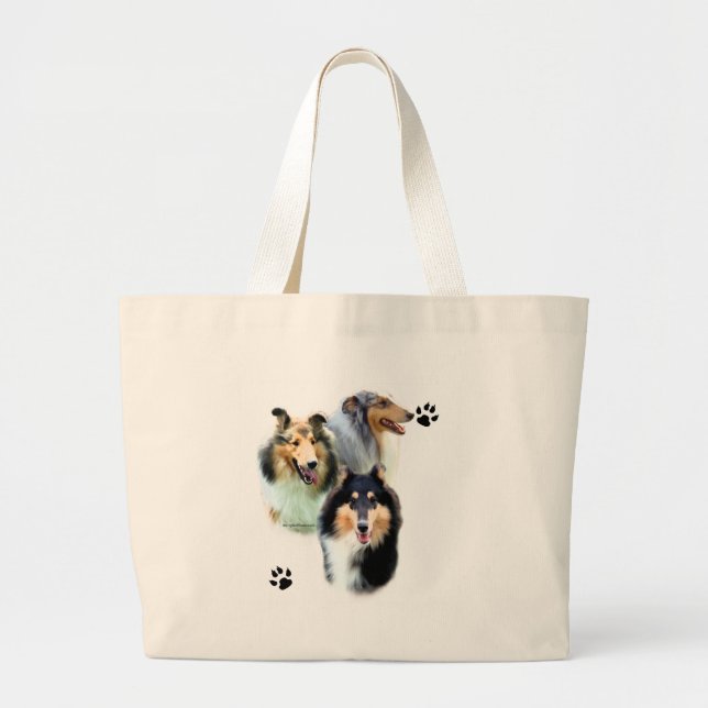 Grand Tote Bag Collie Trio (Devant)