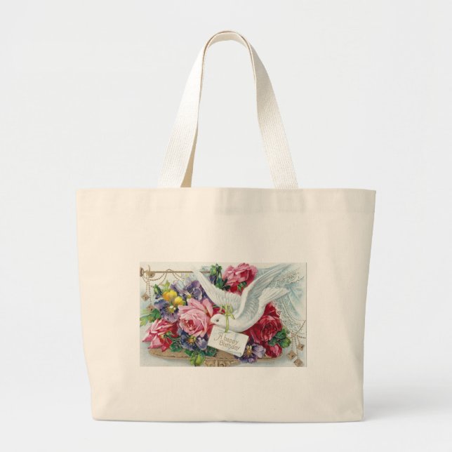 Grand Tote Bag Colombe d'anniversaire (Devant)