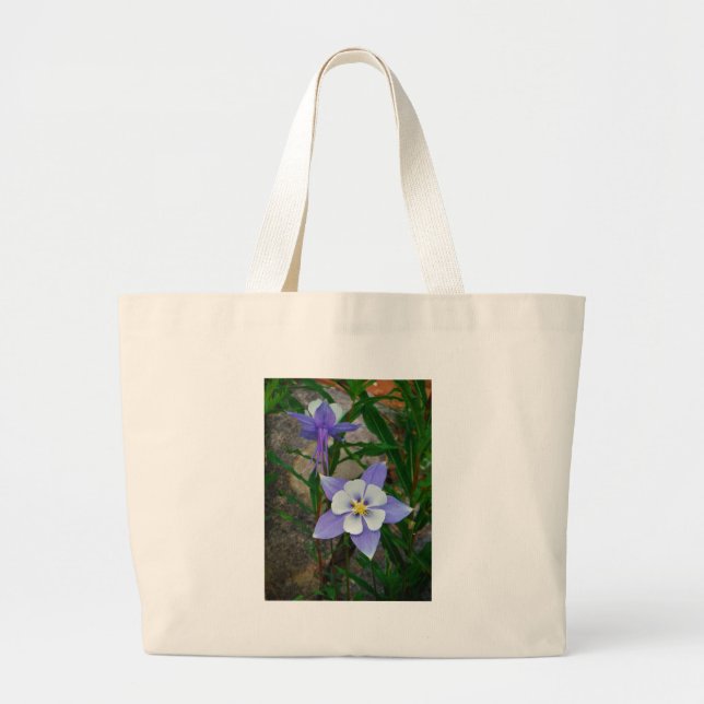 Grand Tote Bag Colonne bleue (Devant)