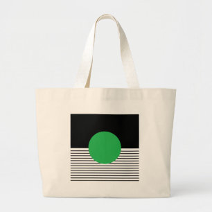 Grand Tote Bag Colorbloc noir blanc et cercle vert