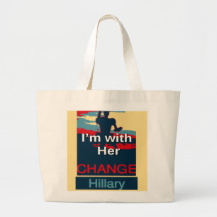 Grand Tote Bag Colorful 2016 Je suis avec son vote pour Hillary U