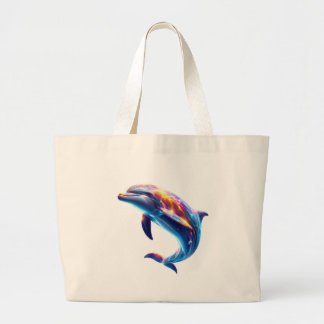 Grand Tote Bag Colorful Dolphin Cute Arts