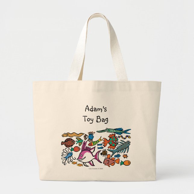 Grand Tote Bag Combien de poissons différents pouvez-vous voir ? (Devant)