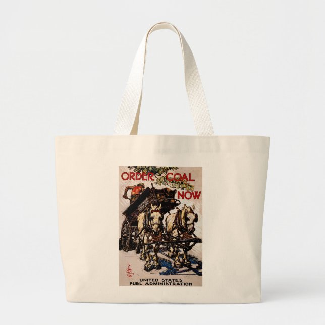 Grand Tote Bag Commander du charbon maintenant (Devant)