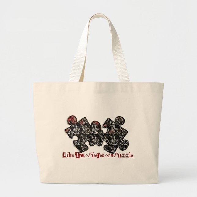 Grand Tote Bag Comme deux pièces d'un puzzle (Devant)