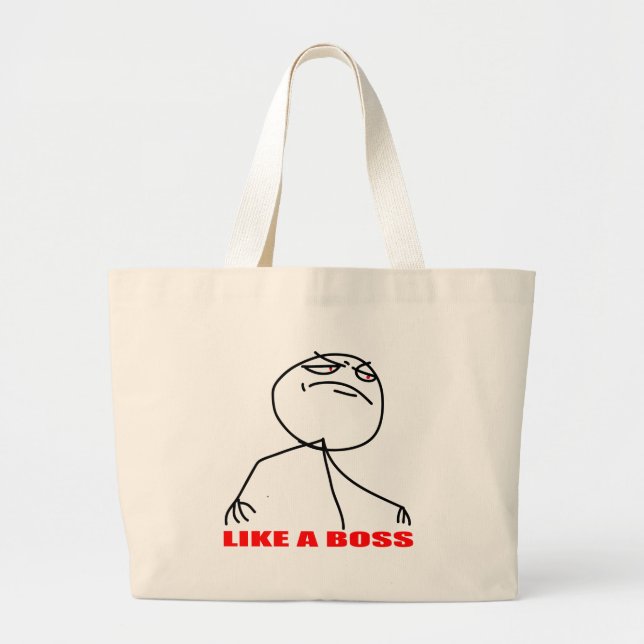Grand Tote Bag comme un patron internet mème bande dessinée rage (Devant)