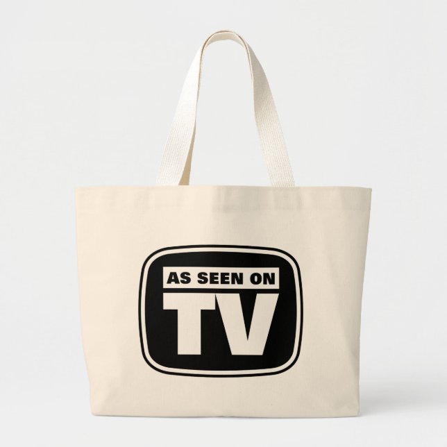 Grand Tote Bag Comme vu à la télévision - noir et blanc (Devant)