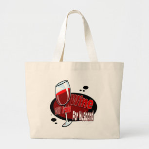Grand Tote Bag Commercera le vin pour le mari