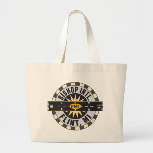Grand Tote Bag Compas - Flint- MI Bishop Intl. Aéroport FNT