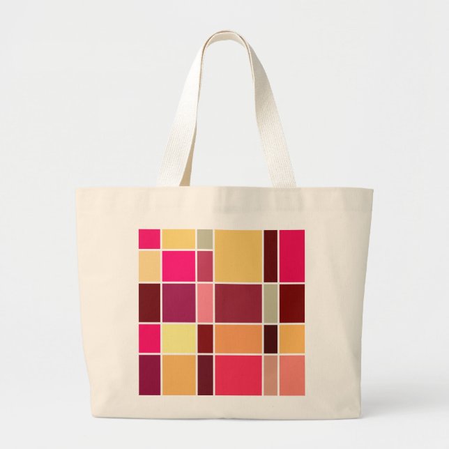 Grand Tote Bag Composition abstraite en couleur (Devant)