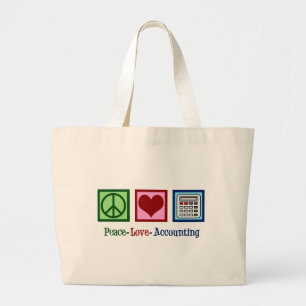 Grand Tote Bag Comptable des mûres comptables Peace Love