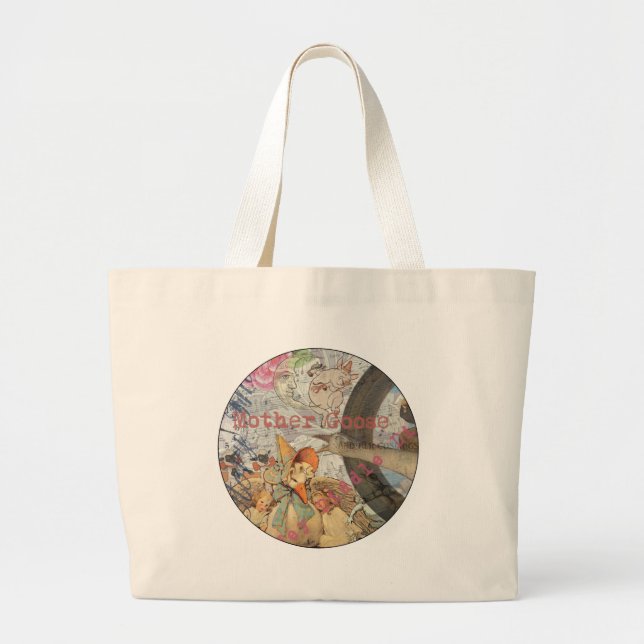 Grand Tote Bag Comptine de Mère l'Oie Conte de Fées (Devant)