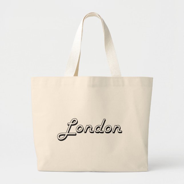 Grand Tote Bag Conception classique de Londres Royaume-Uni rétro (Devant)
