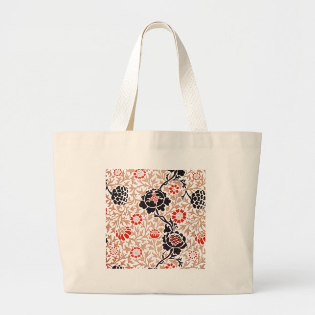 Grand Tote Bag Conception d'art botanique de William Morris Graft (Devant)