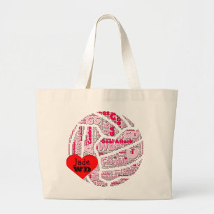 Grand Tote Bag Conception de boule de positions de net-ball