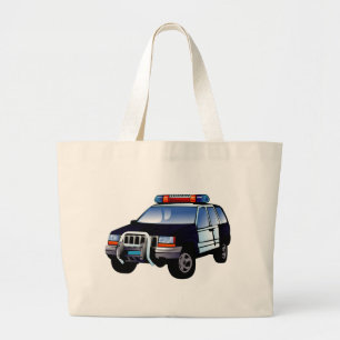 Grand Tote Bag Conception de caricatures pour enfants de la polic