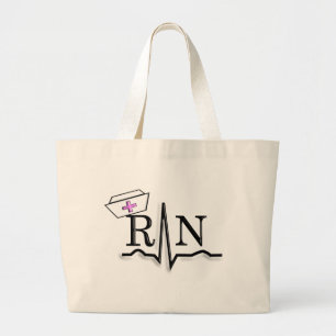 Grand Tote Bag Conception de casquette d'infirmière de RN QRS