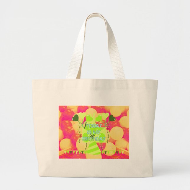 Grand Tote Bag Conception de célébration joyeuse : Aujourd'hui es (Devant)