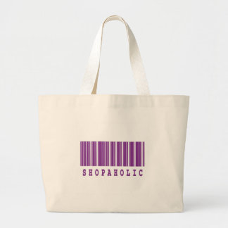 Grand Tote Bag conception de code-barres shopaholic