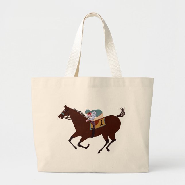 Grand Tote Bag Conception de course de chevaux d'amusement (Devant)
