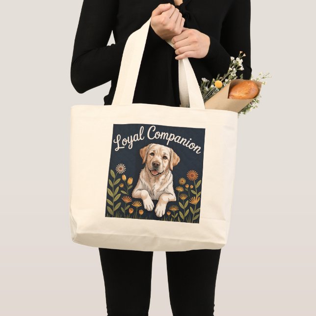 Grand Tote Bag Conception de courtepoint de Labrador Retriever do (Devant (produit))