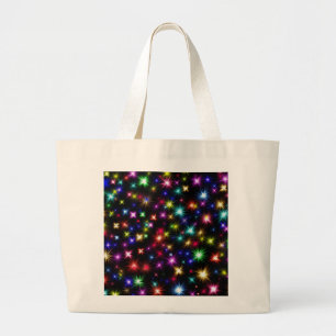 Grand Tote Bag Conception de feux d'artifice Étoiles Colorées