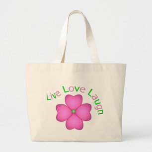 Grand Tote Bag Conception de fleur - rire vivant d'amour
