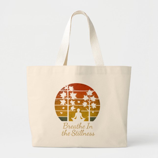 Grand Tote Bag Conception de la nature dans le calme respirez (Devant)