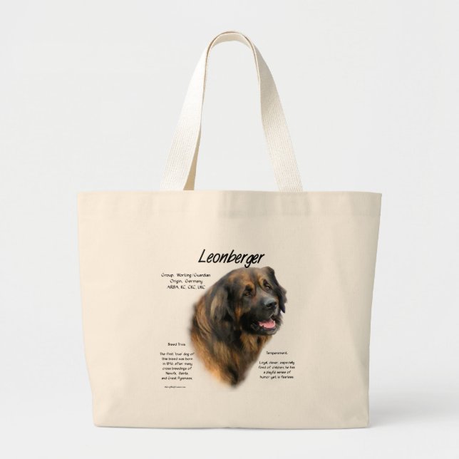 Grand Tote Bag Conception de l'histoire de Leonberger (Devant)