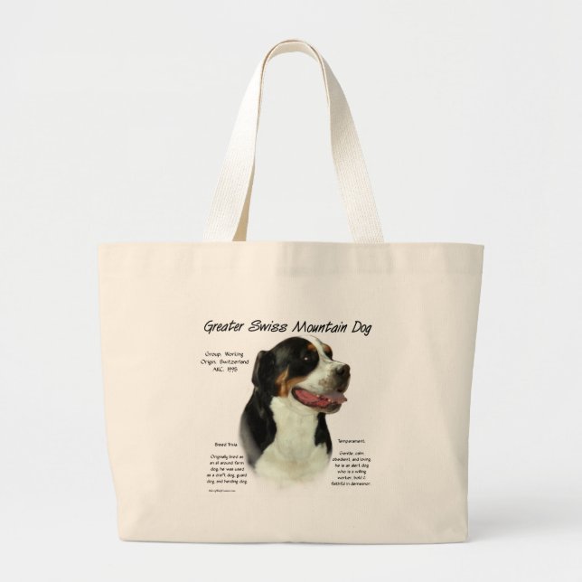 Grand Tote Bag Conception de l'histoire des chiens de montagne de (Devant)