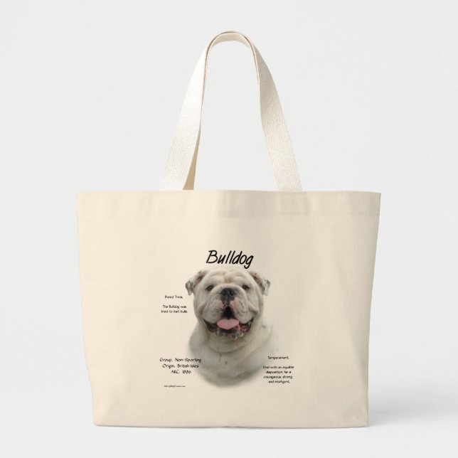 Grand Tote Bag Conception de l'historique de Bulldog (Devant)