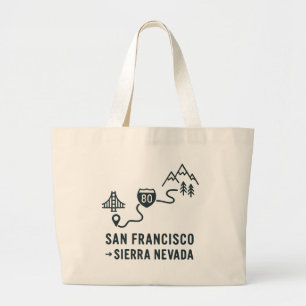 Grand Tote Bag Conception de l'itinéraire de San Francisco à Sier