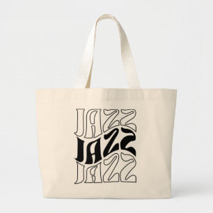 Grand Tote Bag conception de logo de musique jazz gras.