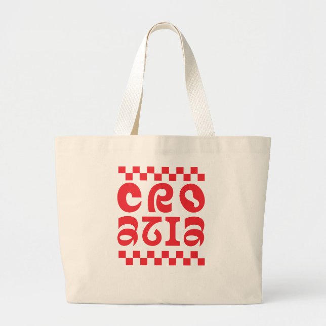 Grand Tote Bag conception de logo de pays Croatie (Devant)