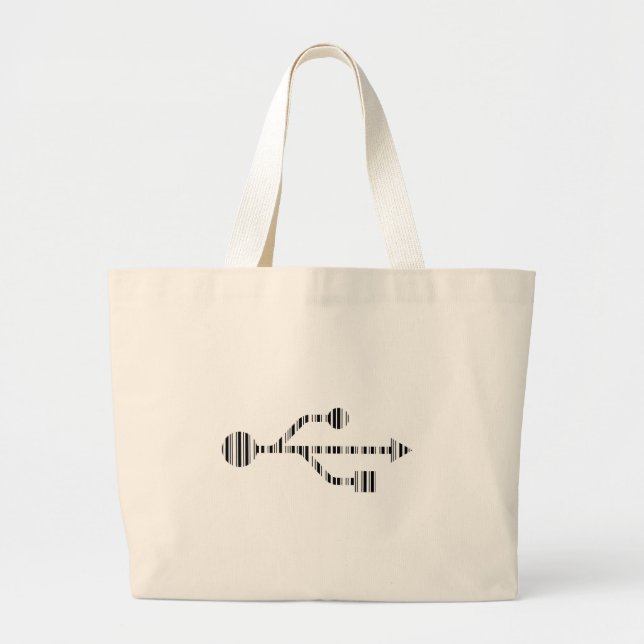 Grand Tote Bag Conception de modèle de code-barres informatique L (Devant)