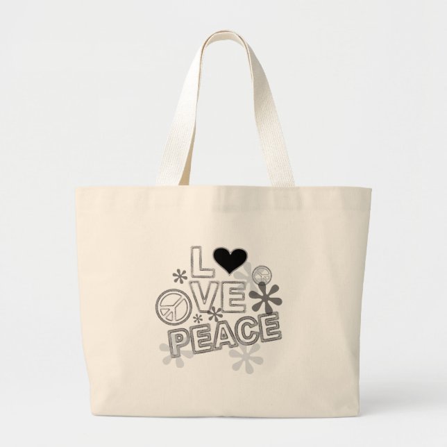 Grand Tote Bag conception de paix (Devant)