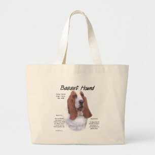 Grand Tote Bag Conception d'histoire de Basset Hound