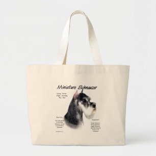Grand Tote Bag Conception d'histoire de Schnauzer miniature