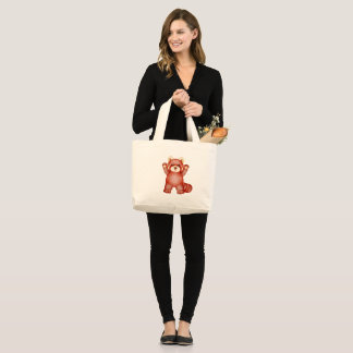 Grand Tote Bag Conception esthétique de caractère rouge mignon –
