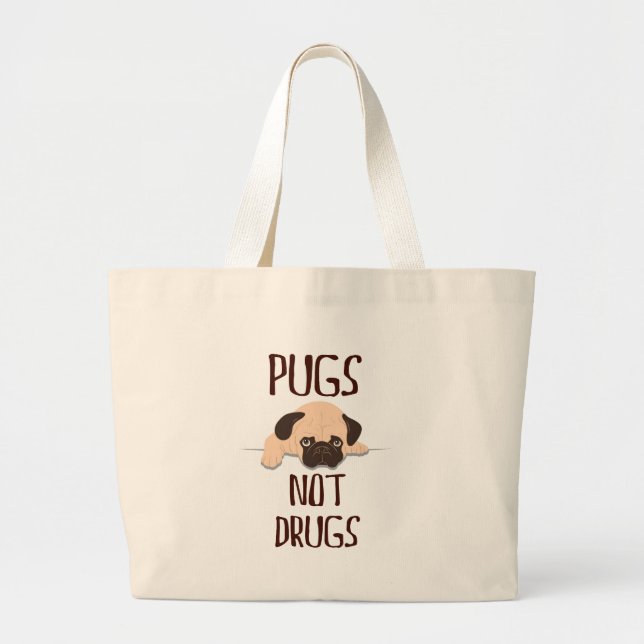 Grand Tote Bag conception mignonne de chien de drogues de carlins (Devant)