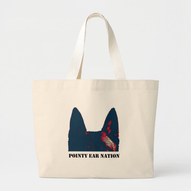 Grand Tote Bag Conception pointue de nation d'oreille (Devant)