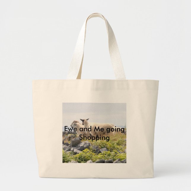 Grand Tote Bag Conception risquée - Moutons dans un champ (Devant)